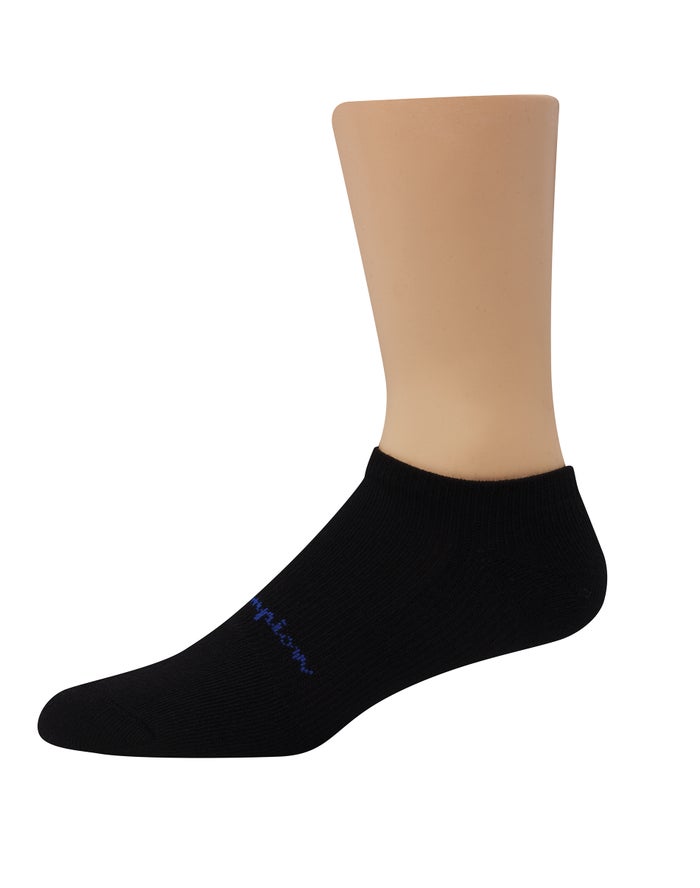 Champion Mens Socks NZ - Compression No-Show 3-Pairs Black ( 4261-PGAHB )